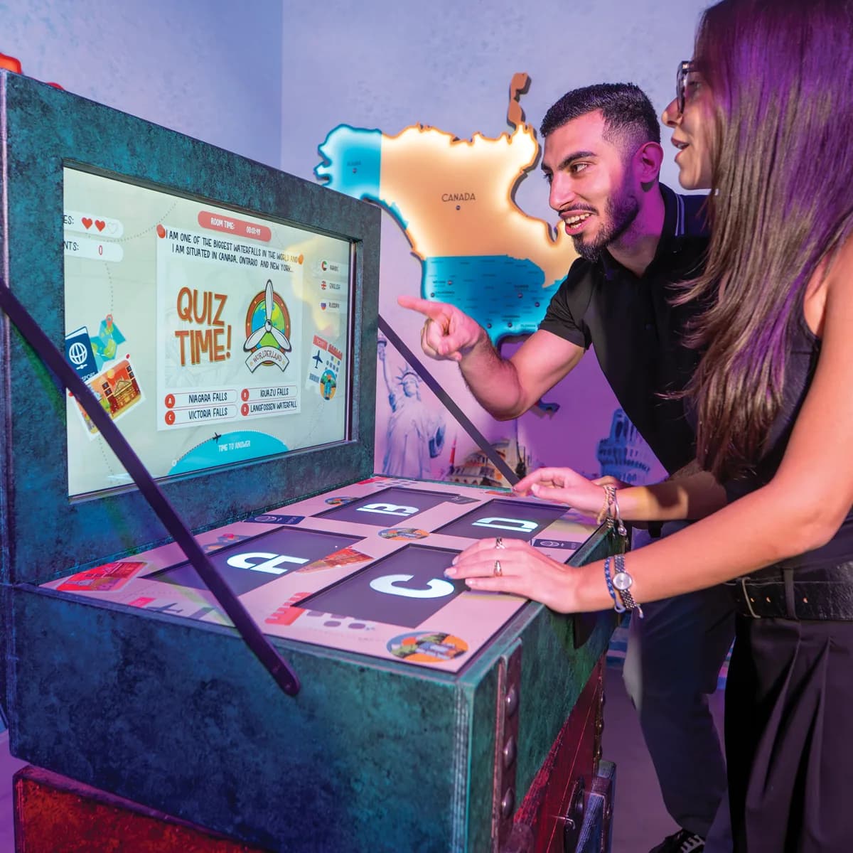 Friends celebrating during a birthday party challenge